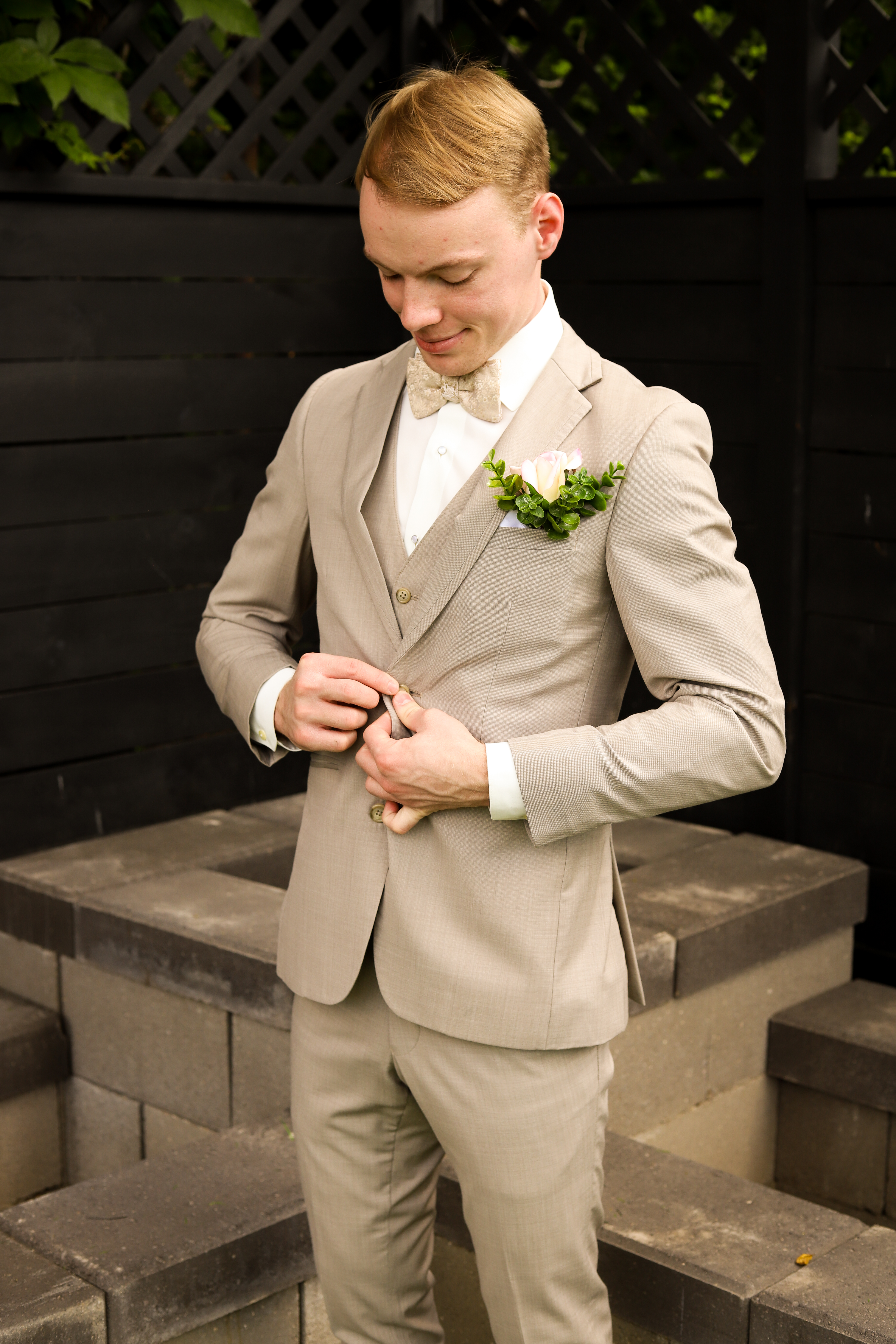 Wedding portrait in warm natural light